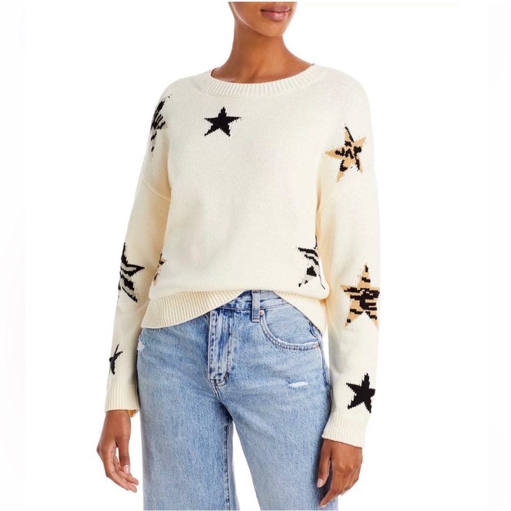 Rails Perci Stars Sweater Size Large Off White An… - image 1